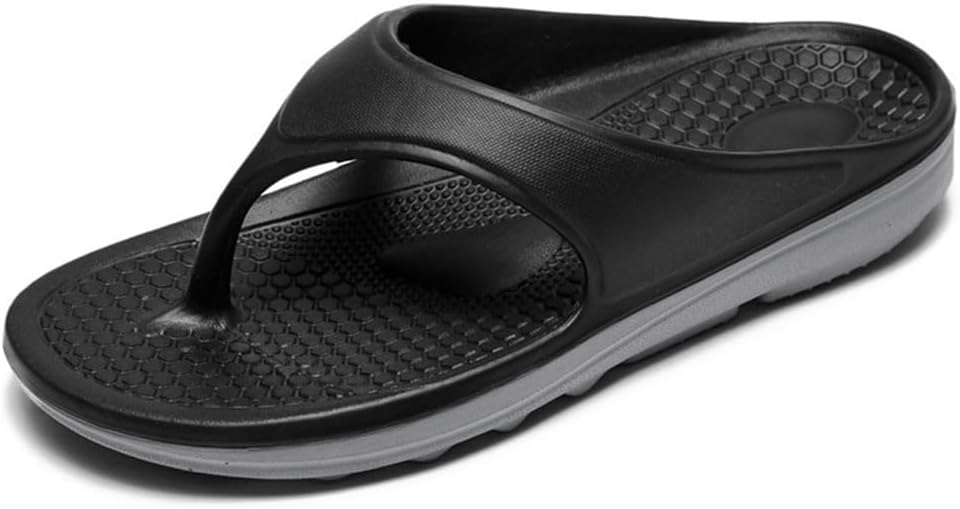 

Мужские шлепанцы YCZHD с утолщенной подошвой из ЭВА, легкие, с поддержкой свода стопы, с ремешком между пальцев, для улицы, удобные пляжные платформы (Размер: EU 45, Цвет: черно-серый)