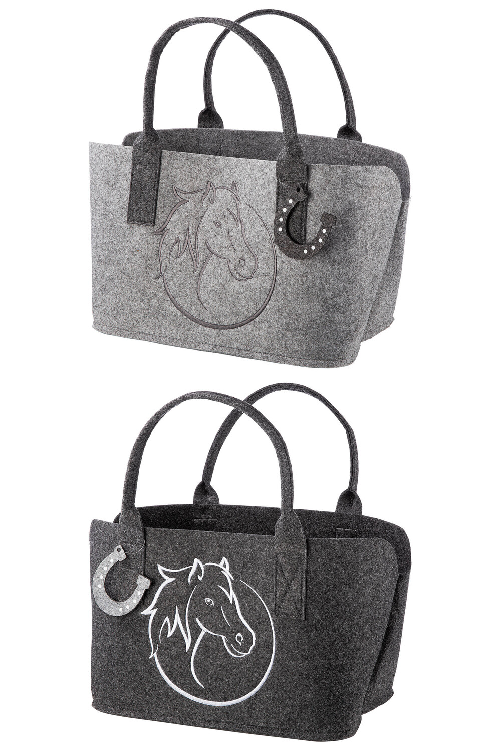 

Сумка шоппер GMD Living 2er Set Filztasche Pferdekopfmotiv, цвет Hellgrau & Dunkelgrau