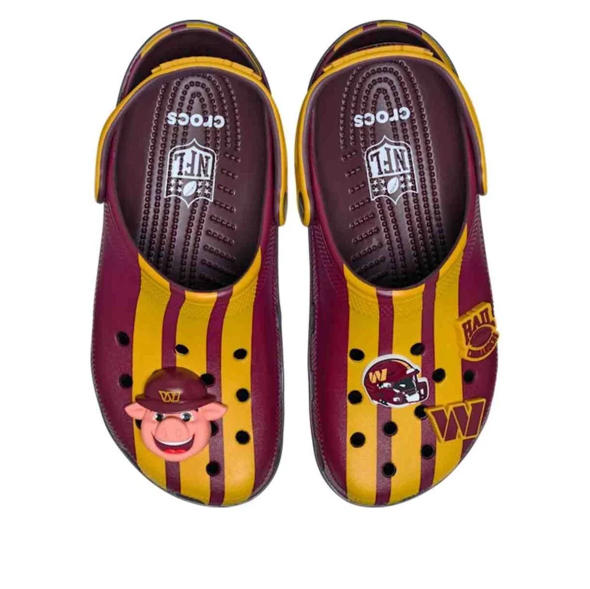 Сабо Crocs x NFL Classic Clog Washington Commanders 'Burgundy Gold' 213175-90H, бордовый — фото 2