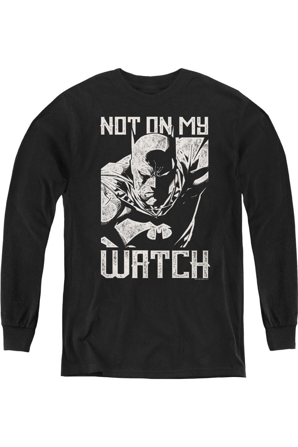 

Футболка с длинным рукавом для подростков с принтом Batman Watch Gildan, черный