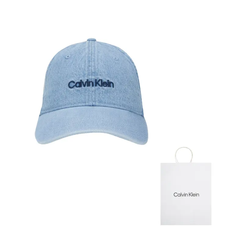 

Calvin Klein Хлопковая бейсболка унисекс джинсовая светло-голубая, VHJ-Denim Light Blue