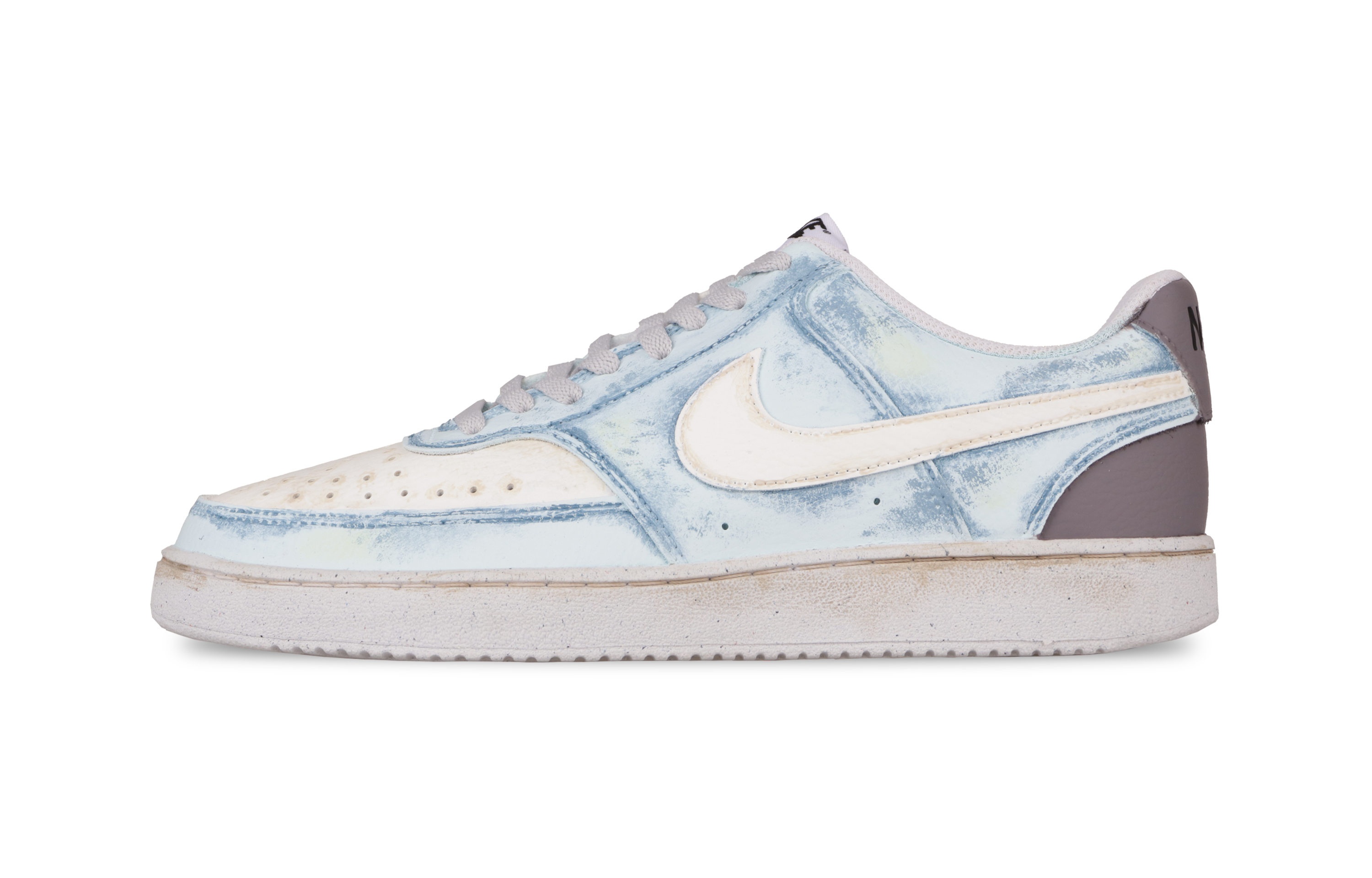 

Nike Кроссовки Court Vision 1 Denim Ice Abricious Low Top для скейтбординга, мужские, сине-серые