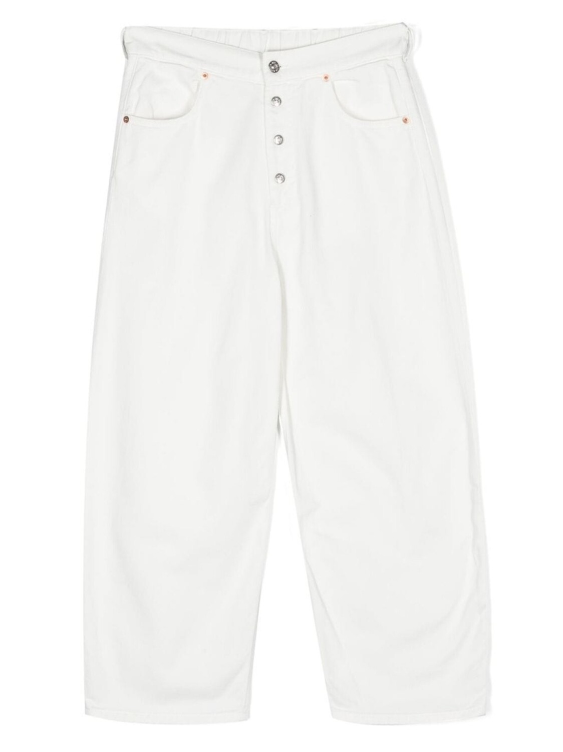 

MM6 Maison Margiela Kids прямые джинсы с декоративными пуговицами, белый