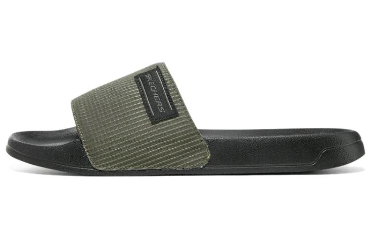 Боковые линии Шлепанцы мужские зеленые Skechers