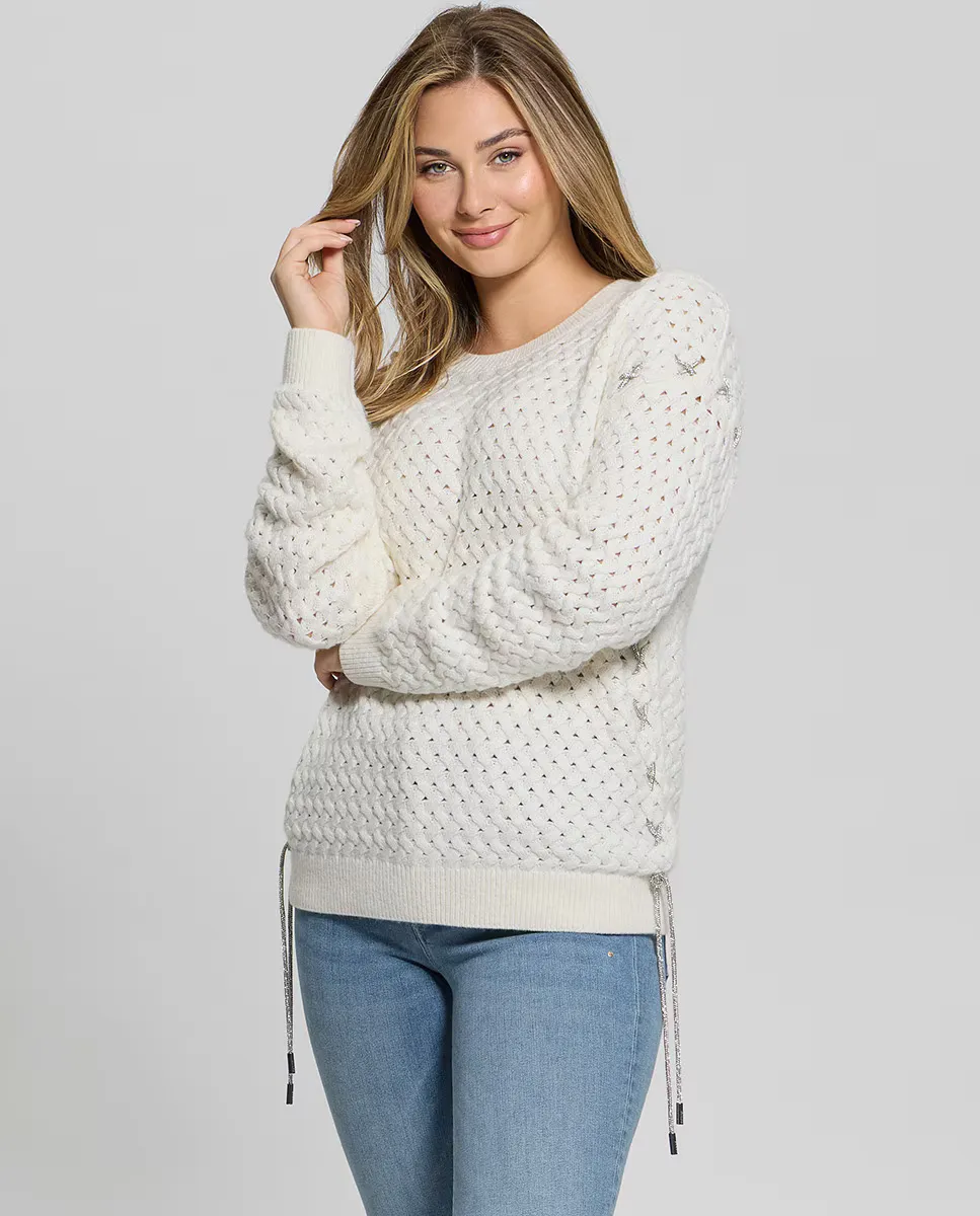 

Женский свитер крючком Guess, бежевый