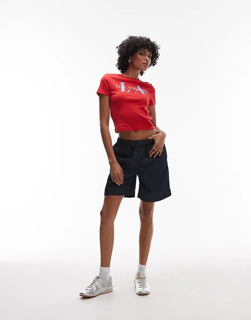 

Джинсовые шорты Topshop цвета индиго