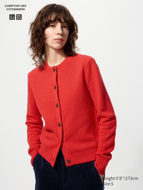 

Кардиган с круглым вырезом из шерстяной смеси Uniqlo, 15 red