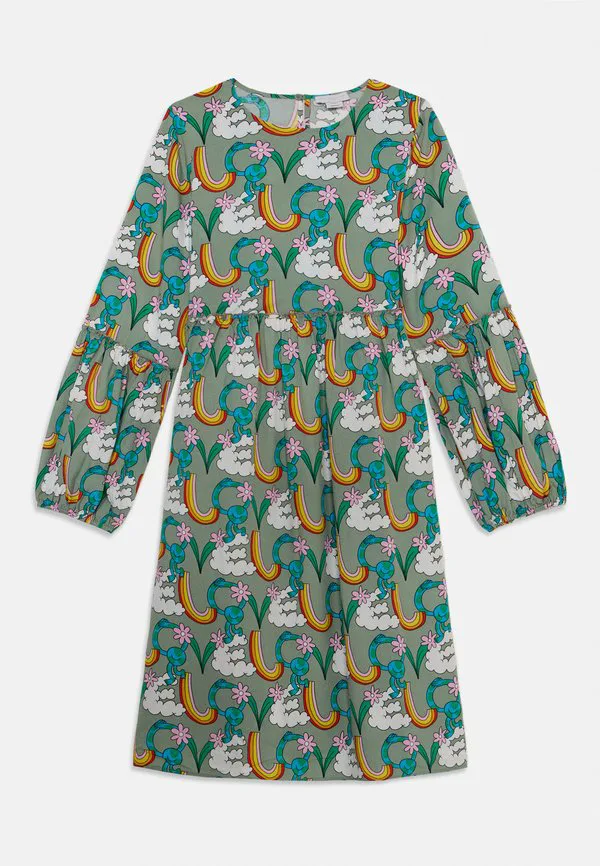 Тканое платье, платье макси Stella Mccartney Kids, Verde/Multicolor