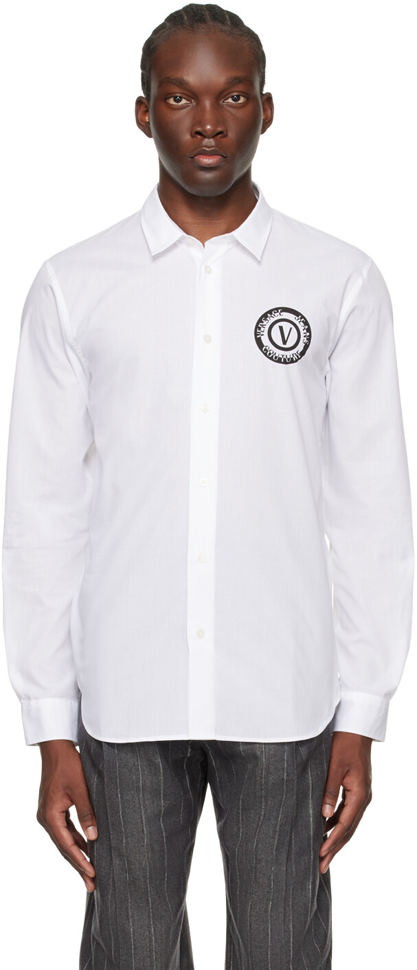 

Белая рубашка с логотипом V Versace Jeans Couture, цвет White
