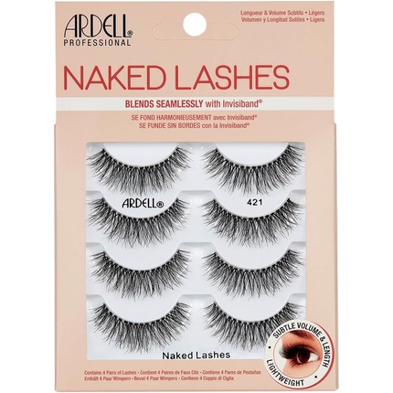 

Накладные ресницы Naked Lash 421 Черный Небольшой объем и длина Красивые мягкие легкие ресницы — 4 шт., Ardell