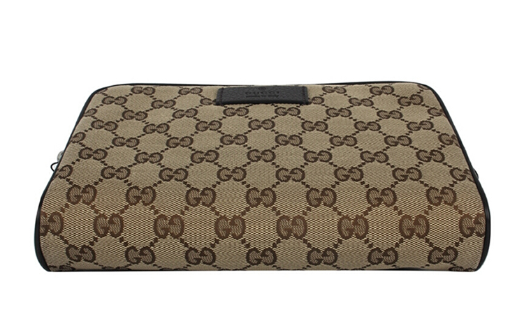 GUCCI Canvas With Leather Sling Bag, Fanny Pack Regular Unisex Ebony/Brown — фото 3