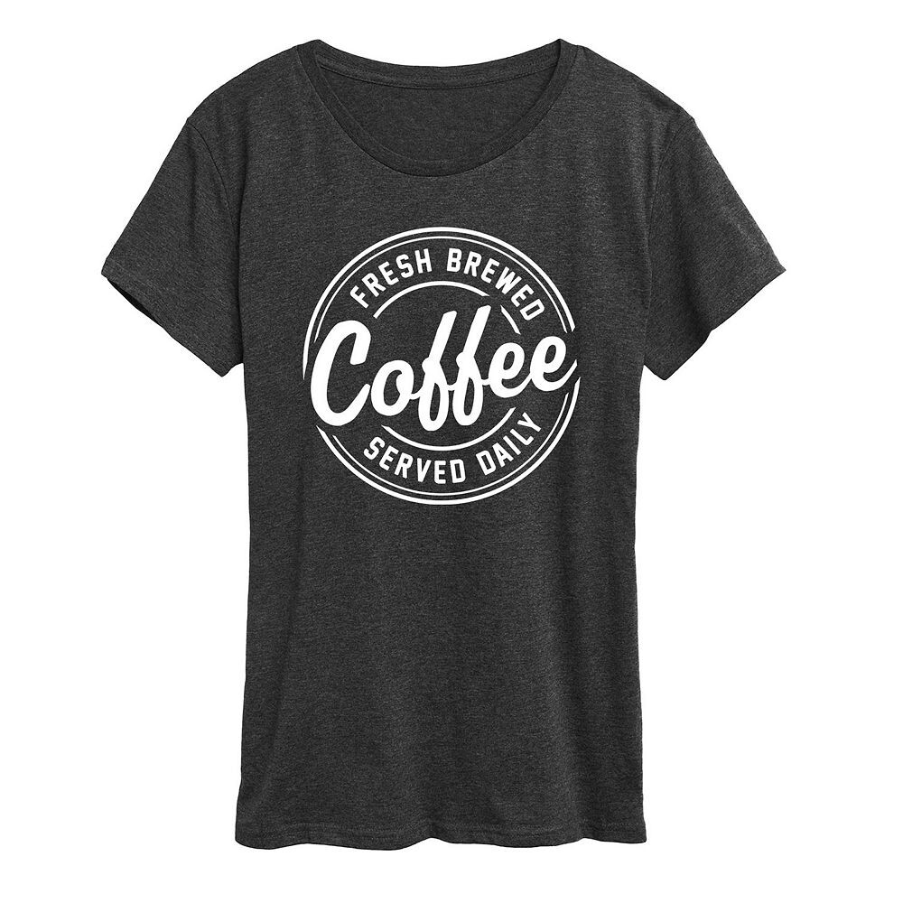 

Женская футболка с графическим логотипом Coffee Sign Licensed Character, цвет Heather Charcoal