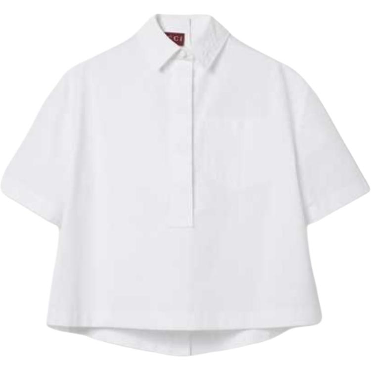 

Вышитая хлопковая поплиновая рубашка GUCCI, белый