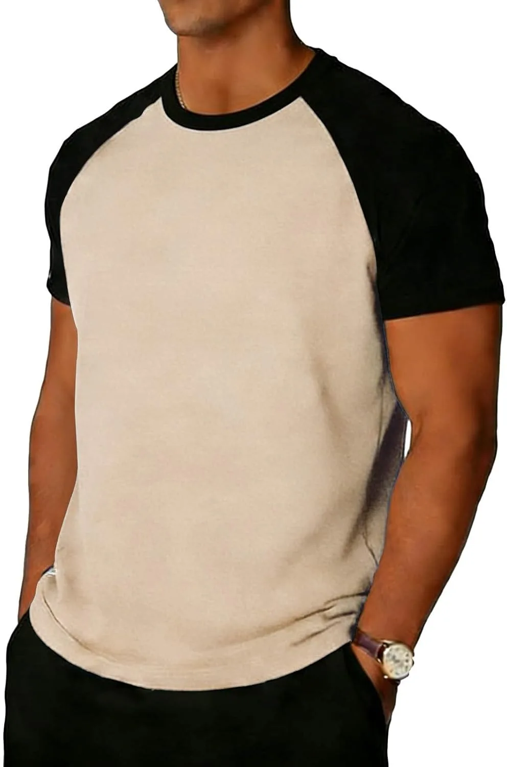 

Мужская бейсболка Casual Raglan с коротким рукавом и принтом