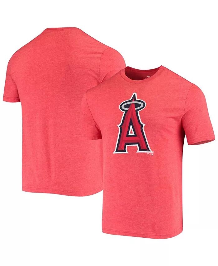 

Мужская красная футболка Tri-Blend с официальным логотипом Los Angeles Angels Weathered Fanatics