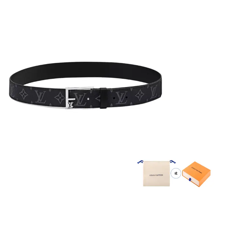 

Louis Vuitton Мужской кожаный ремень из коровьей кожи, черный, ширина 3,5 см