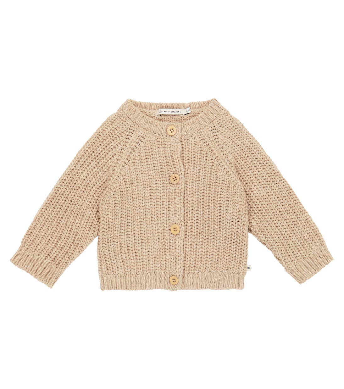 

Кардиган Baby Easy Rib из смесовой шерсти The New Society, песочный