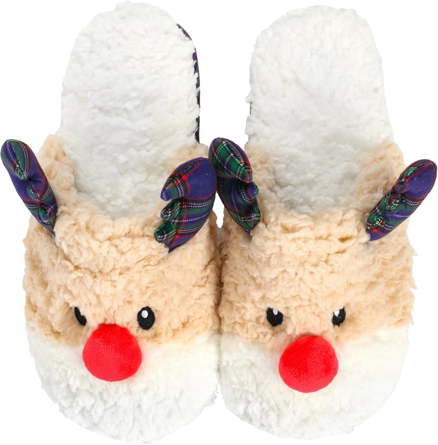 

Рождественские тапочки Dechic для женщин и мужчин, обувь эльфа, пушистые домашние тапочки, нескользящие, удобные, для спальни, для дома и улицы, Indogo