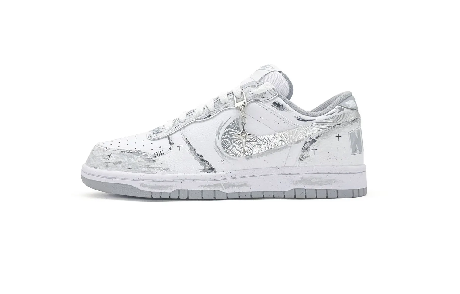 Nike Кроссовки для скейтбординга Big Abrasion Resistant мужские low top бело-серые — фото 3