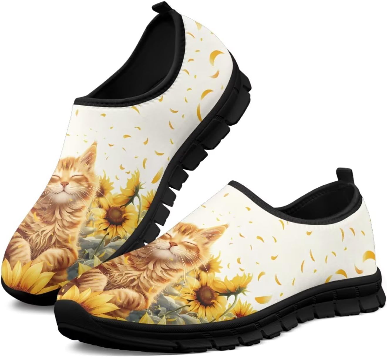 

Мужские слипоны Hsaiyjsp с принтом кошки, повседневные лоферы, обувь без шнурков, кроссовки для бега, дышащие кроссовки, оранжевый