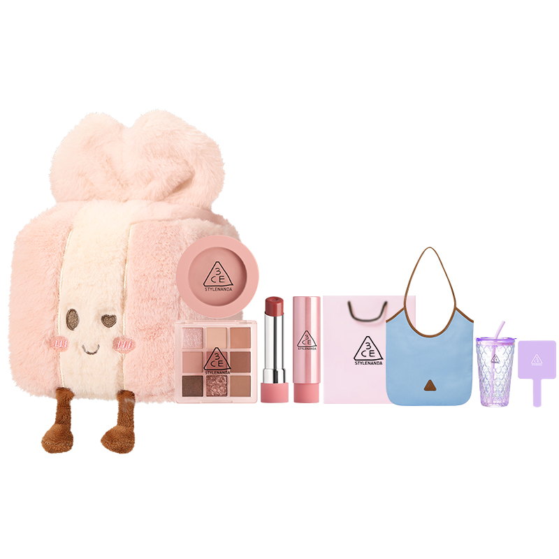 

Набор для макияжа Full Of Love: легко растушевывается, натуральный цвет 3CE, taro paste plate+nude розовый+drunk rose