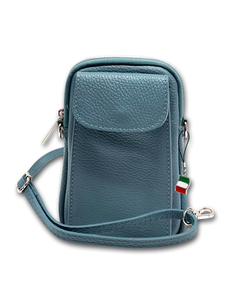 

Кожаная сумка через плечо, сумка-сумка Florence светло-голубого цвета, примерно 12 см Florence