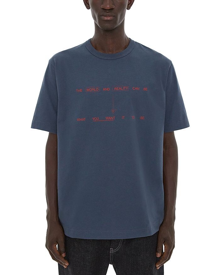

Helmut Lang Oversize-футболка с короткими рукавами и рисунком, синий