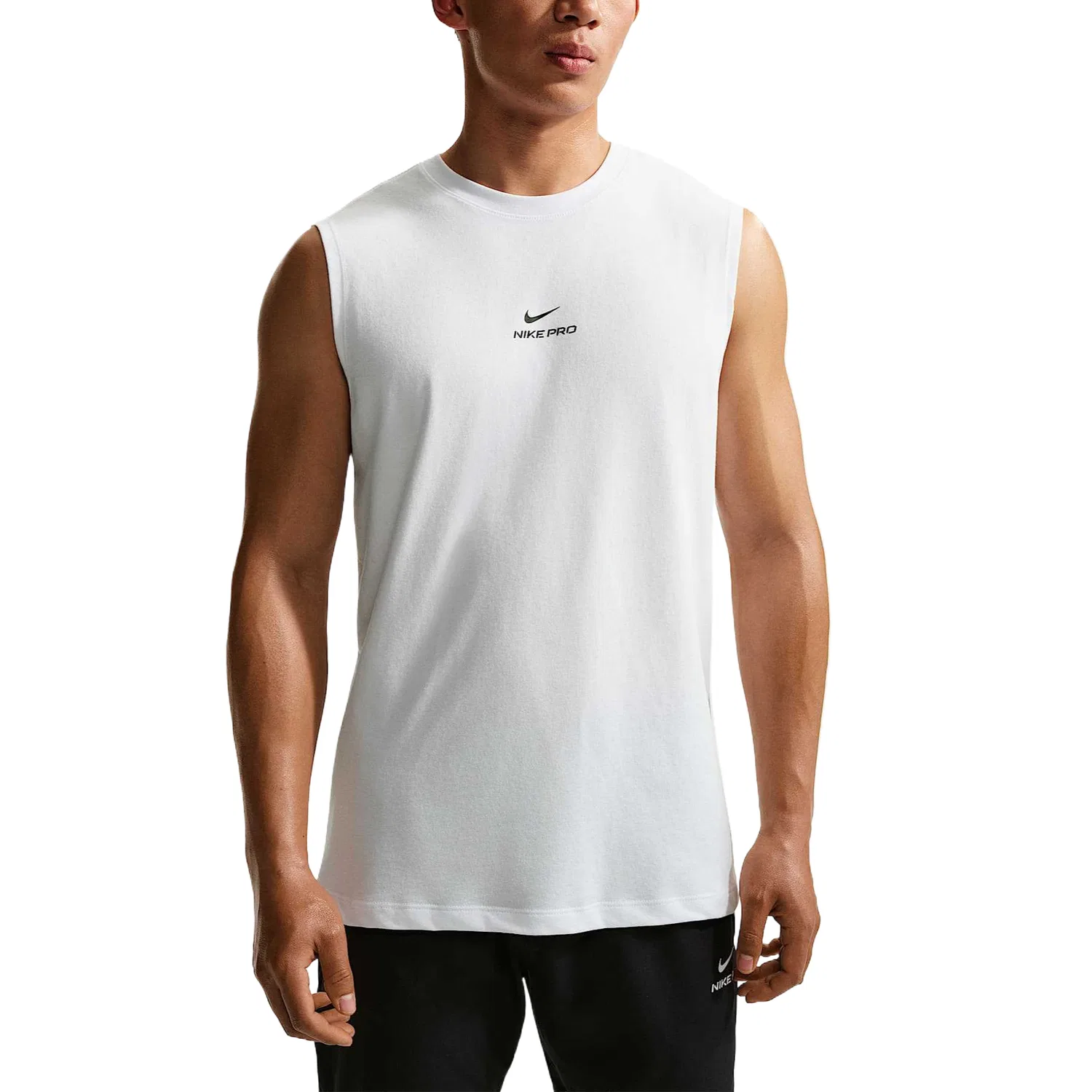 Майка мужская White/Black, crew neck, moderate Nike