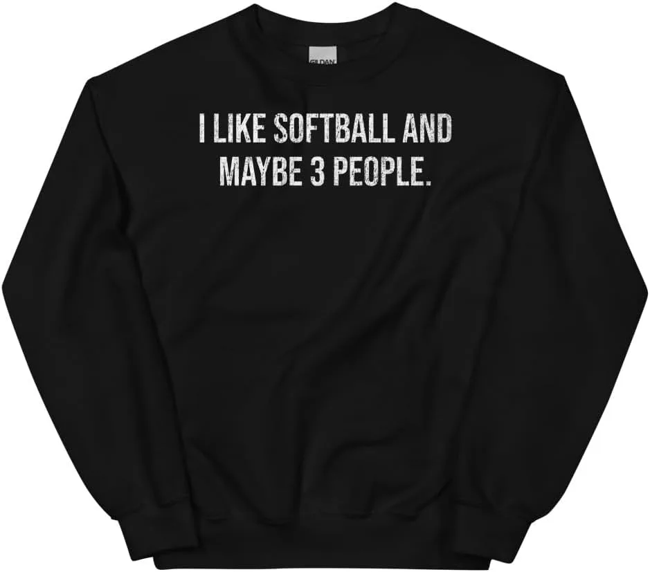 Толстовка Softball, I Like Softball And Maybe 3 People #25D17C