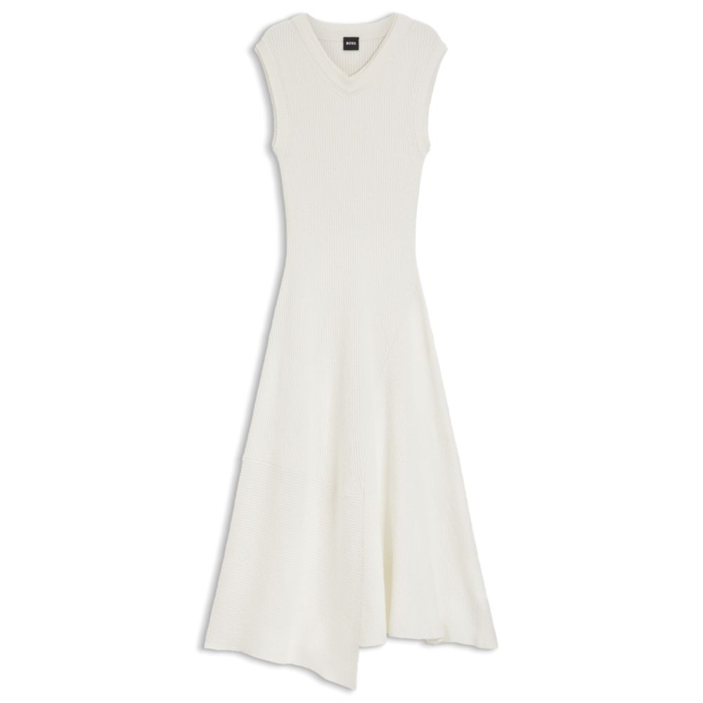 

Платье приталенного кроя из пряжи букле BOSS, белый