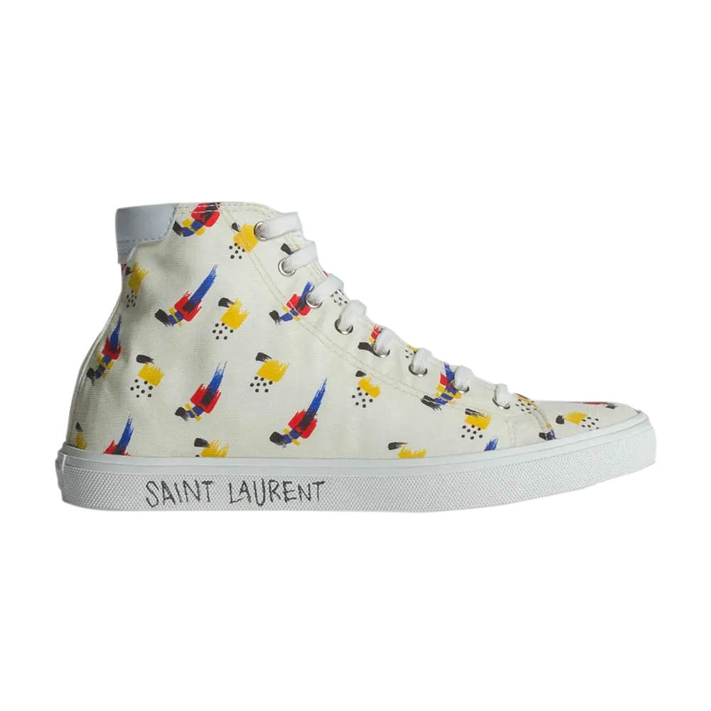 Ботинки Saint Laurent Malibu Mid, белый