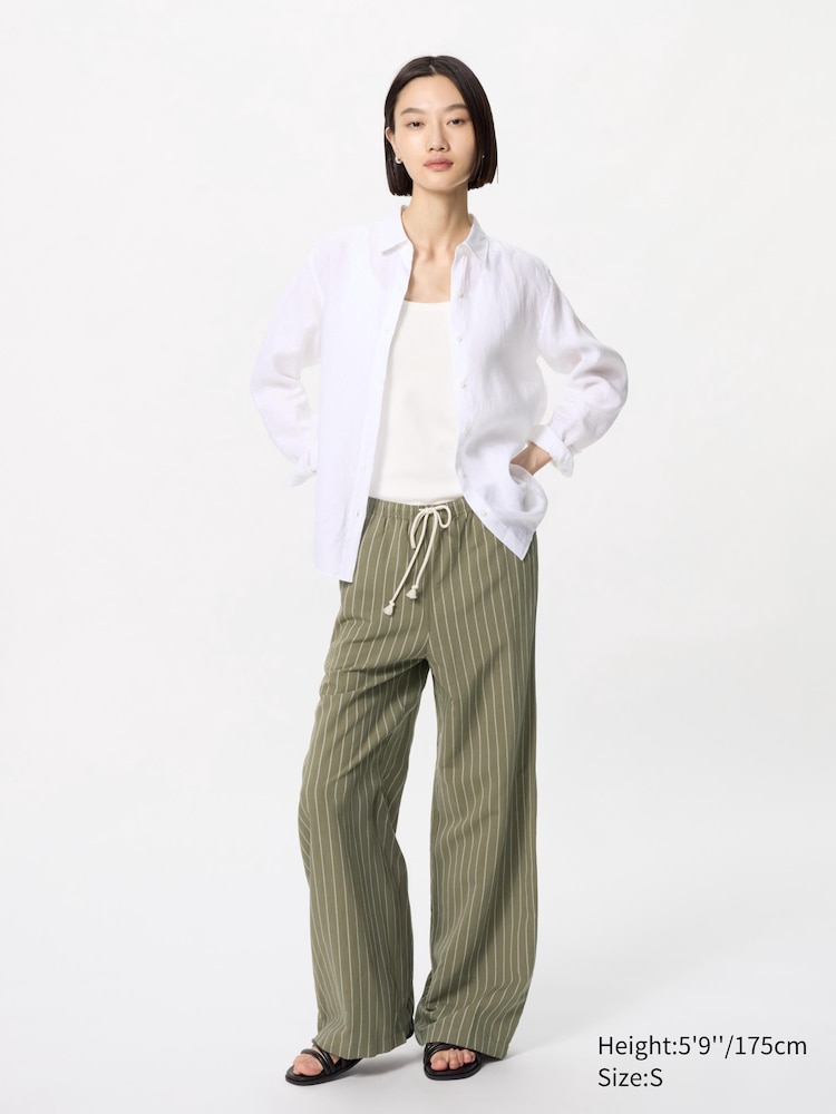 

Легкие брюки из смесового льна Uniqlo, цвет 56