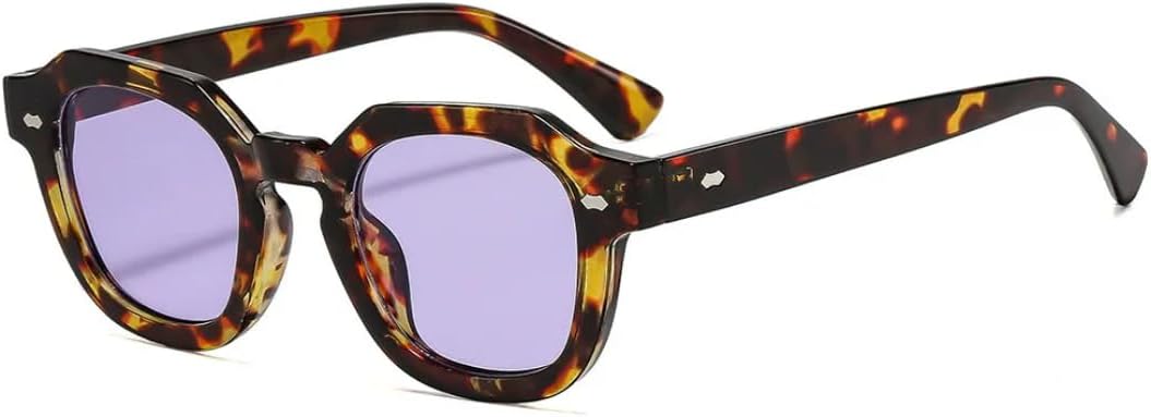 

Модные солнцезащитные очки конфетных цветов для женщин, леопардовый принт, защита от УФ-излучения UV400, ретро-стиль, заклепки, мужские солнцезащитные очки UUPTTPL, Leopard Purple