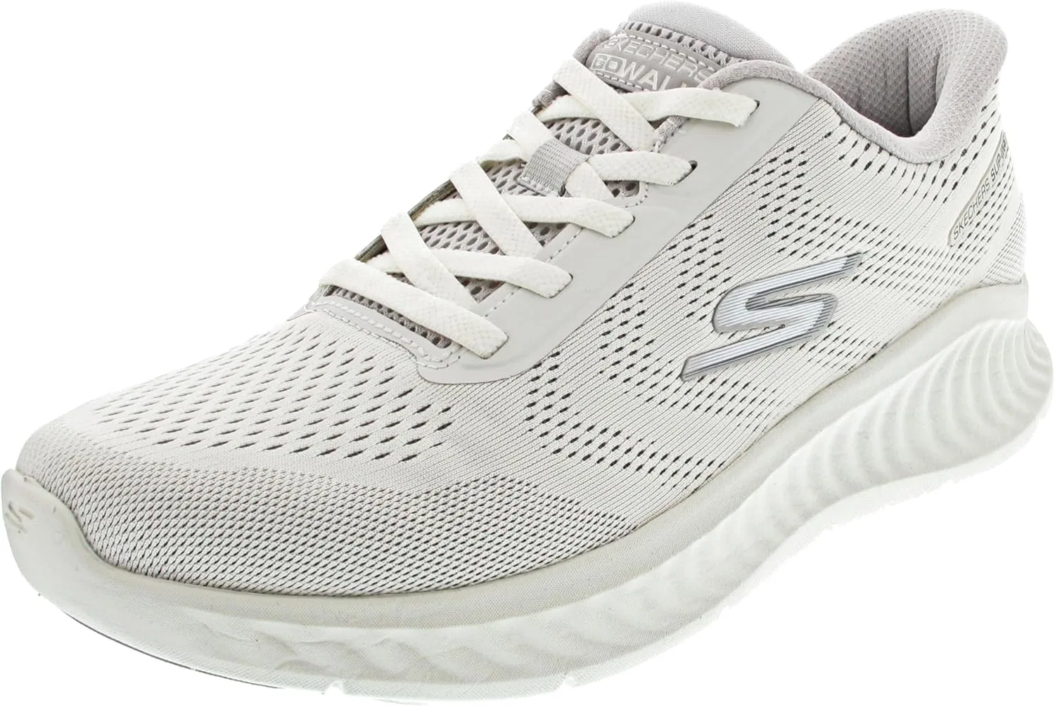 Мужские кроссовки Skechers Go Walk Now Payton, White And Gray Textile Synthetic — фото 4