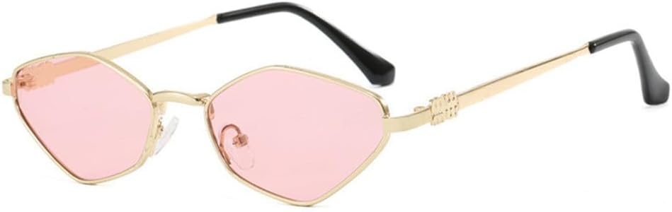 

Металлические солнцезащитные очки для женщин, маленький размер, с бриллиантами, повседневные, для активного отдыха, путешествий, отпуска, с защитой от УФ-излучения KTUCN, Pink