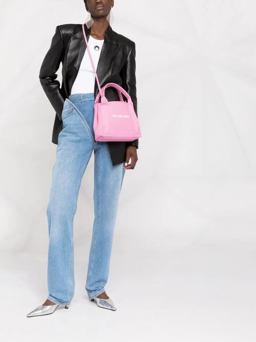 Сумка-тоут из канваса с логотипом BALENCIAGA, розовый — фото 2