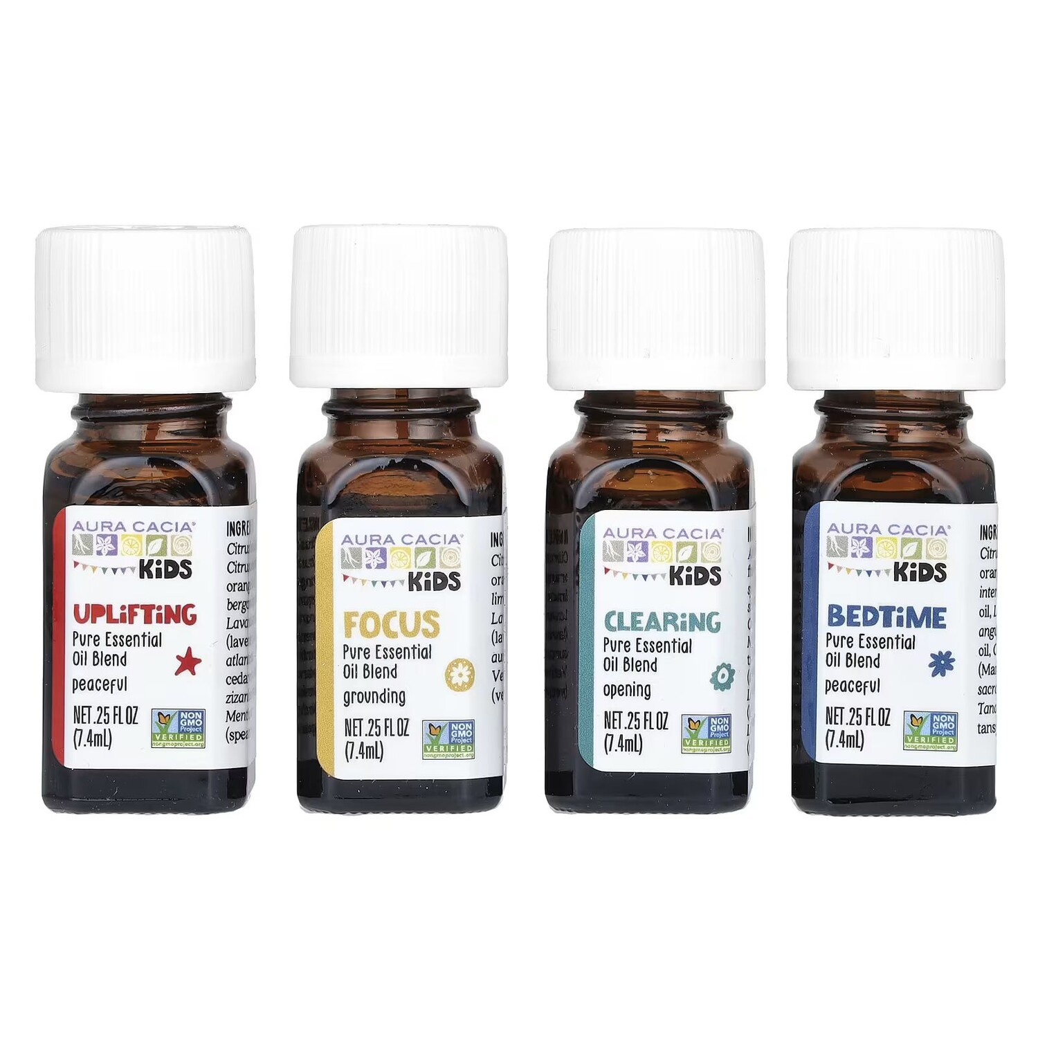 

Дети, смеси эфирных масел, 4 флакона по 0,25 жидкой унции (7,4 мл) каждый Aura Cacia