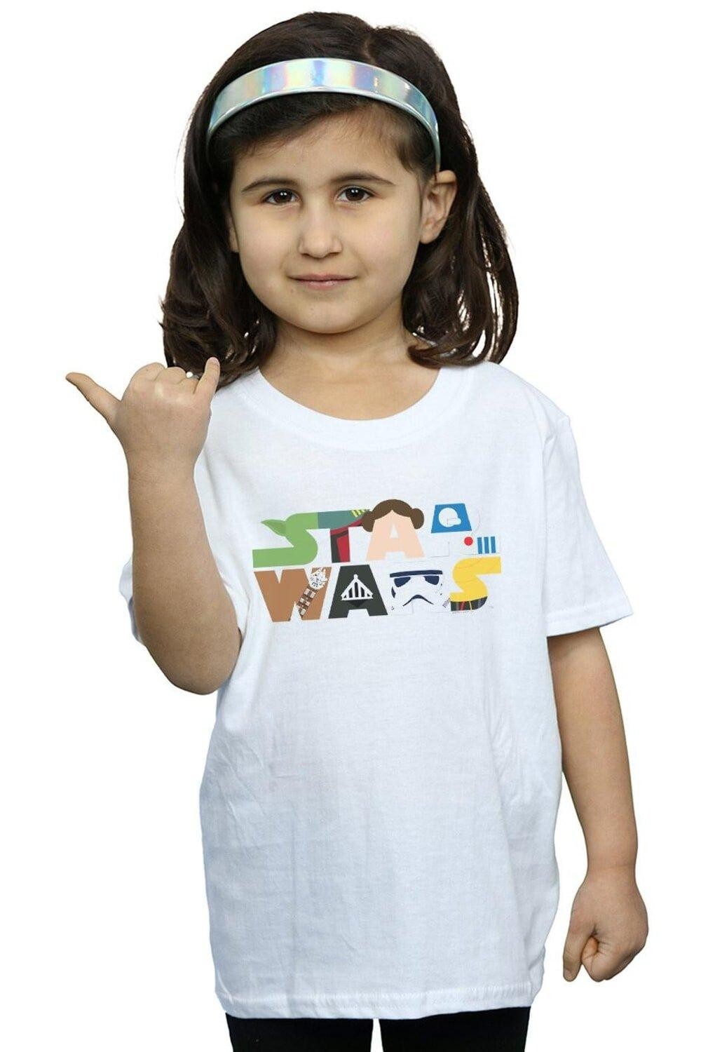 

Хлопковая футболка с логотипом персонажа Star Wars, белый