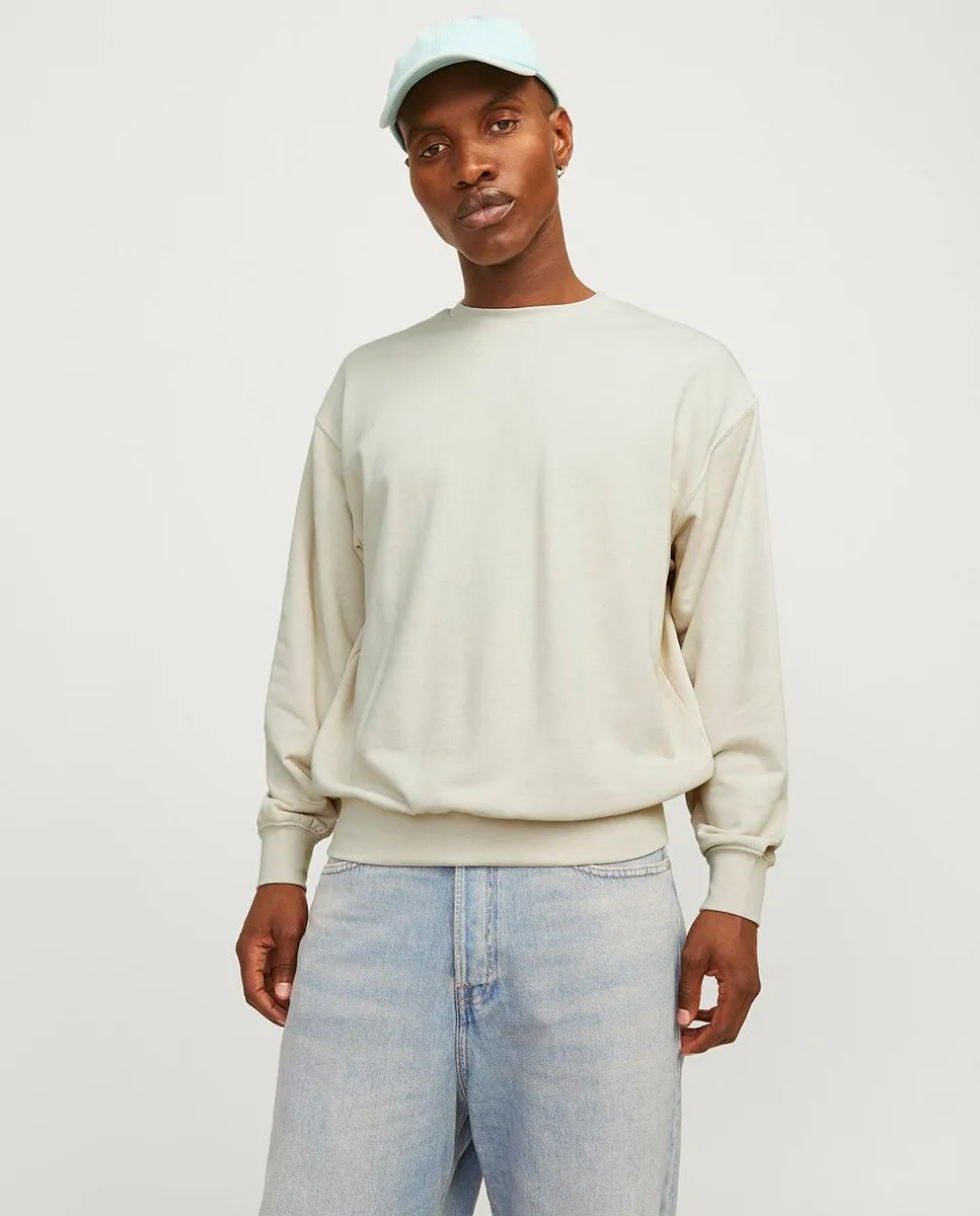 

Толстовка с круглым вырезом, длинными рукавами и без принта для мужчин Jack & Jones, бежевый