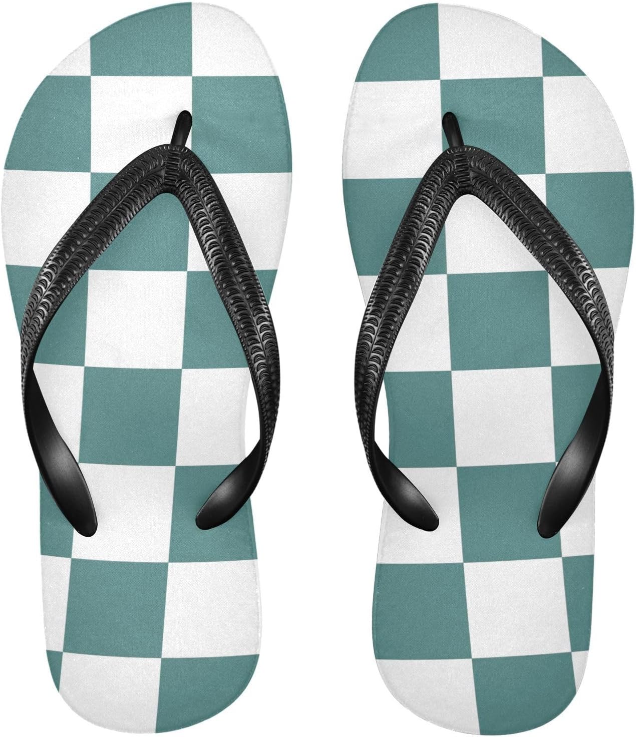 

Женские и мужские шлепанцы SPRIPORT в клетку, удобные повседневные вьетнамки с мягкой подошвой и противоскользящей резиновой подошвой, плоские сандалии для прогулок, летнего пляжа, бирюзовый