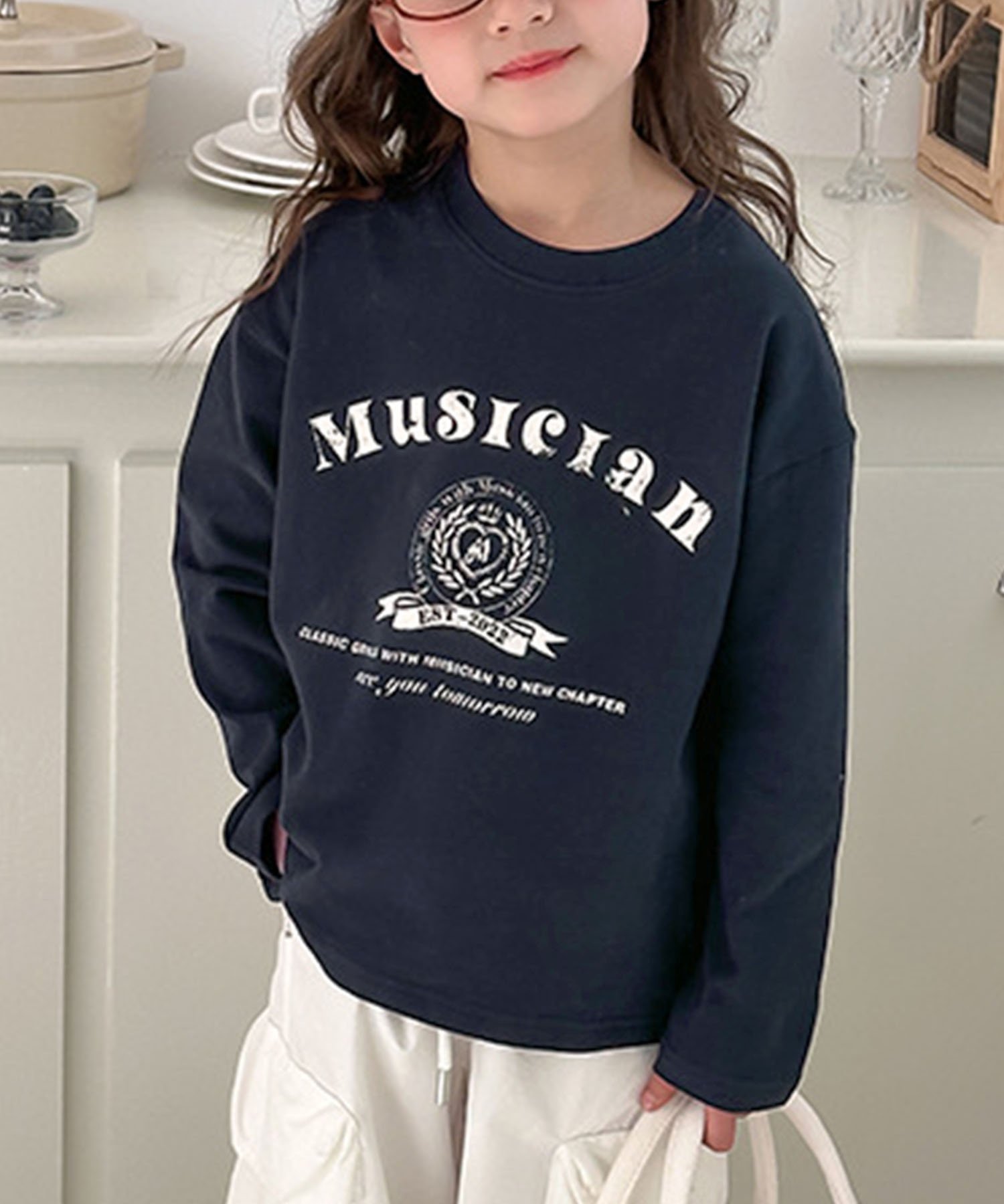 Длинная футболка с логотипом колледжа Aimoha Kids, Navy — фото 2