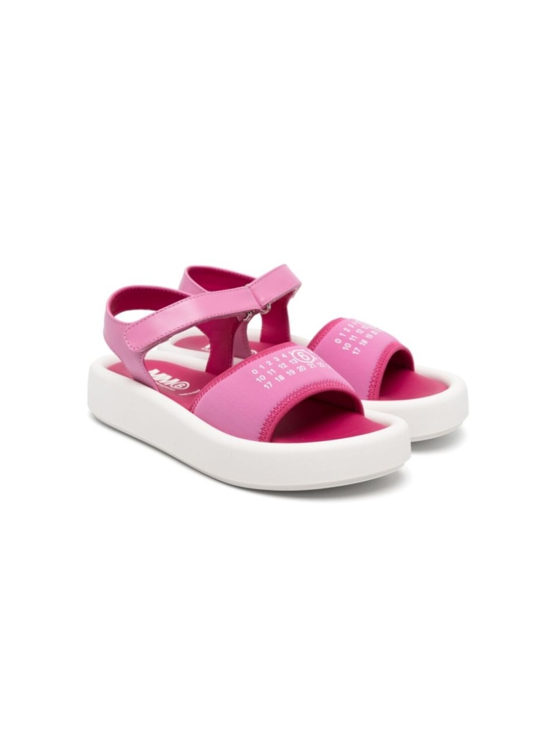 

Сандалии на липучках с принтом MM6 Maison Margiela Kids, розовый