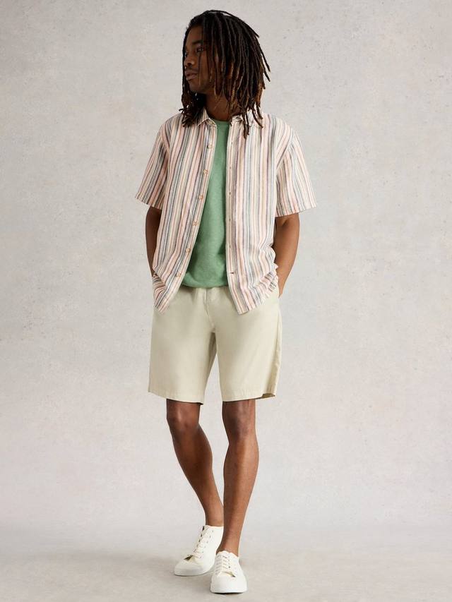 

Рубашка Keswick Regular Fit из льняной смеси в полоску White Stuff, Green/Multi