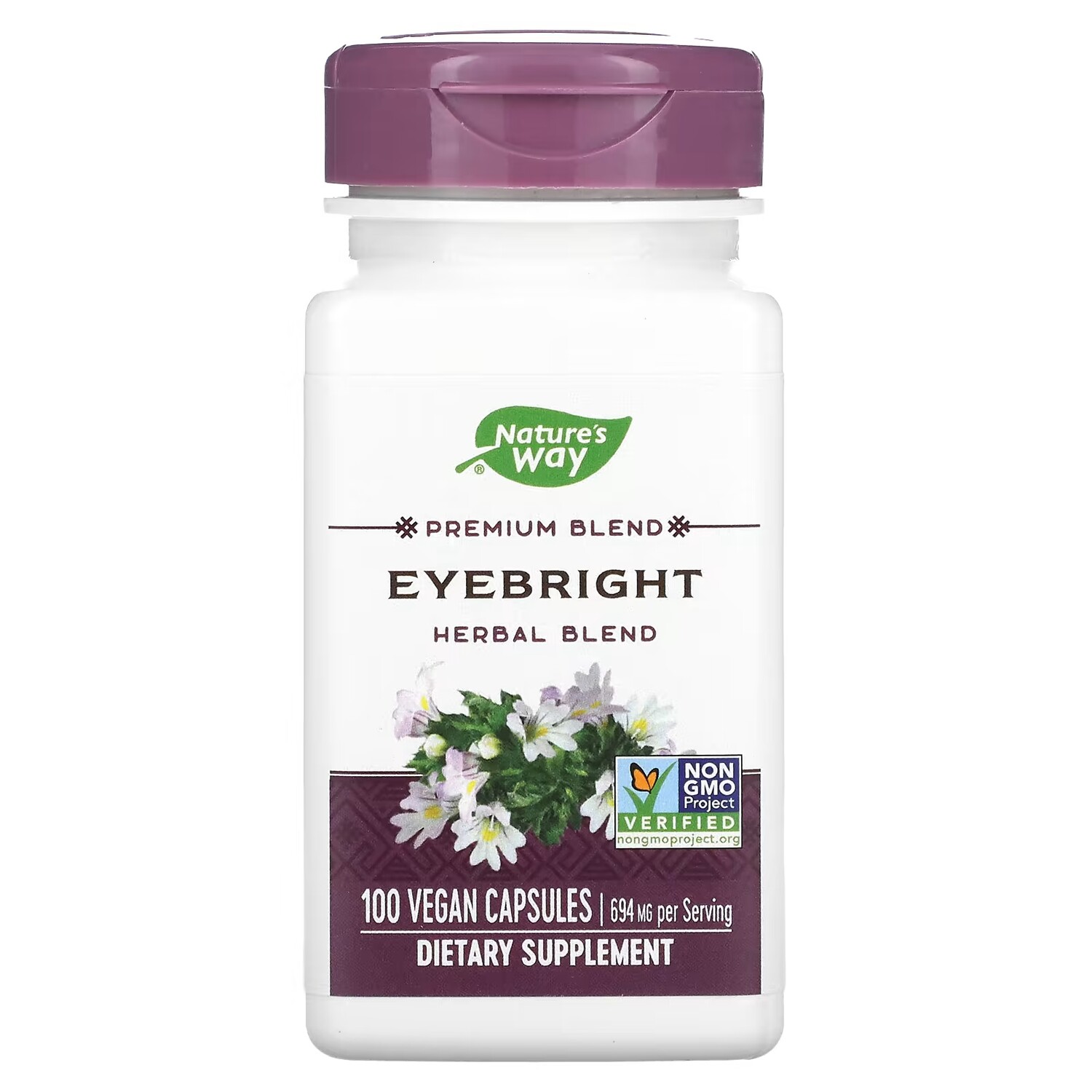 

Травяная смесь Nature's Way Eyebright 694 мг, 100 веганских капсул
