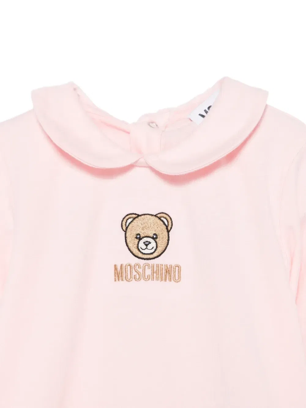 Ромпер с вышивкой Moschino Kids, розовый — фото 3