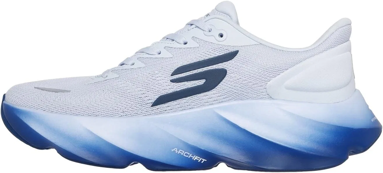 Мужские кроссовки Skechers Go Run Max Road 7 Performance:, Lt Blue Textile Yellow Blue Trim — фото 2