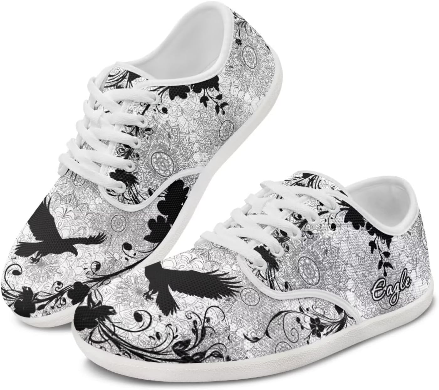

Кроссовки с широким носком для мужчин и женщин, с животным принтом, для ходьбы, с нулевым перепадом и минималистичным дизайном Pointodoor, Eagle Boho Mandala