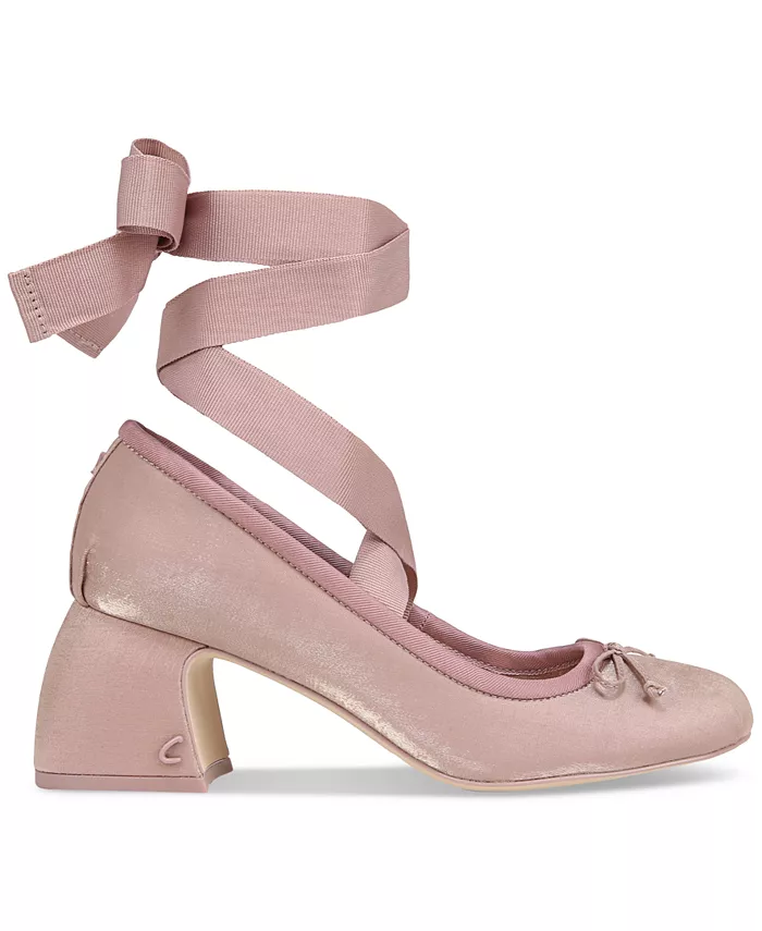 Декоративные балетки Della на шнуровке с квадратным каблуком Circus NY by Sam Edelman, коричневый/бежевый — фото 2