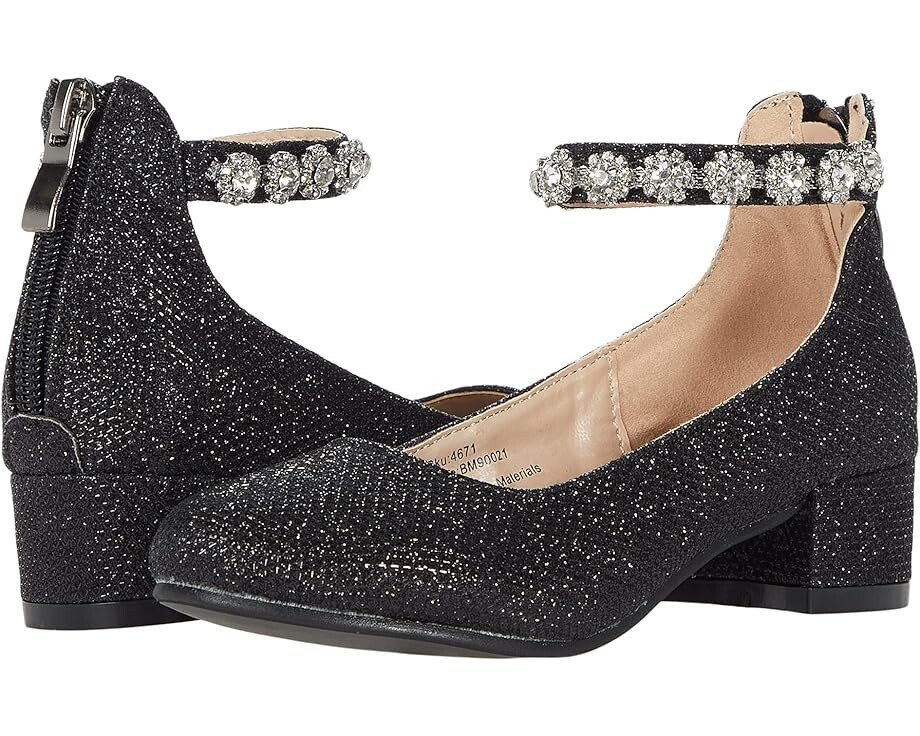 

Туфли Badgley Mischka Kids Leah Ankle Strap Pump, черный