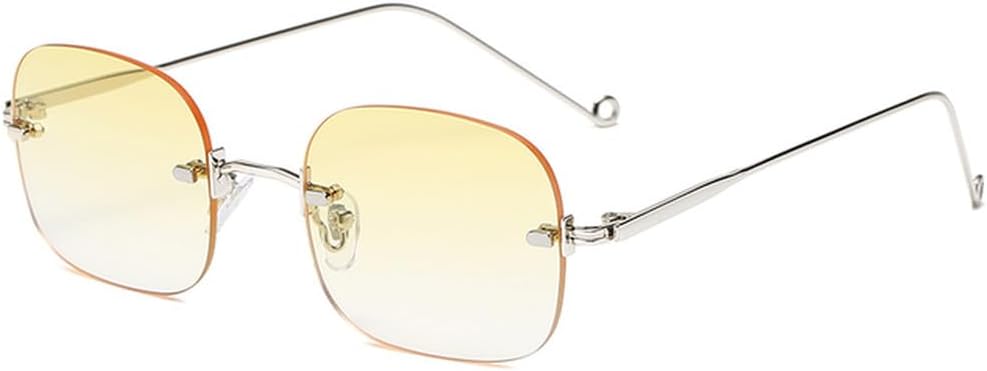 

Солнцезащитные очки без оправы 2027 года для женщин, винтажные солнцезащитные очки в стиле ретро, ​​маленькая оправа, женские очки с градиентным переходом цвета MTZJH, Yellow